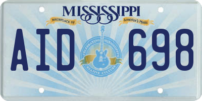 MS license plate AID698