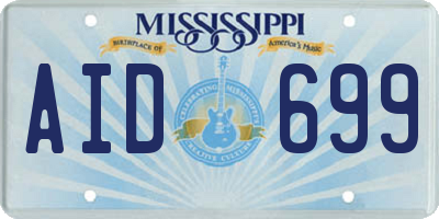 MS license plate AID699