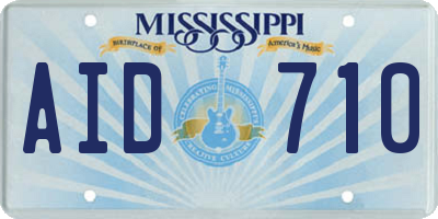 MS license plate AID710
