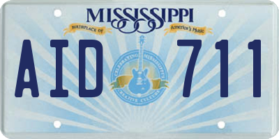 MS license plate AID711