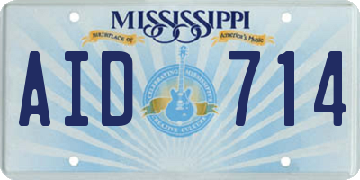 MS license plate AID714