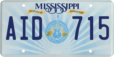 MS license plate AID715