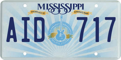 MS license plate AID717