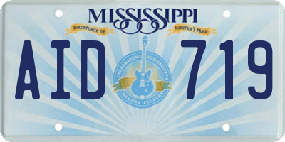 MS license plate AID719