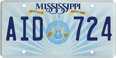 MS license plate AID724