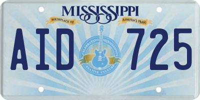 MS license plate AID725