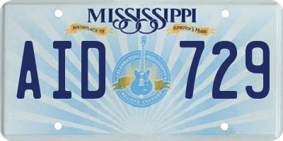 MS license plate AID729