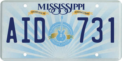 MS license plate AID731