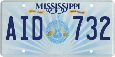 MS license plate AID732