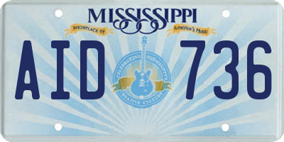 MS license plate AID736