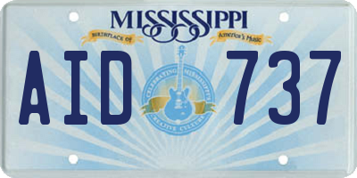 MS license plate AID737
