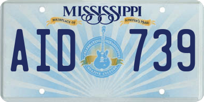 MS license plate AID739