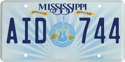 MS license plate AID744