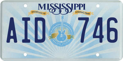 MS license plate AID746