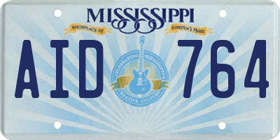 MS license plate AID764