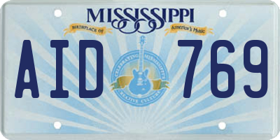 MS license plate AID769