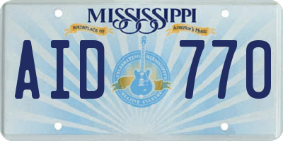 MS license plate AID770
