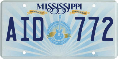 MS license plate AID772