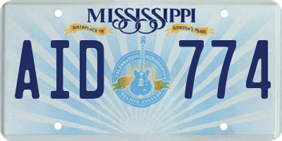 MS license plate AID774