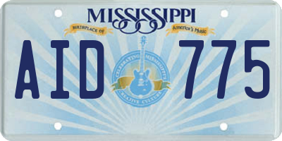 MS license plate AID775