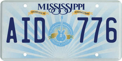 MS license plate AID776