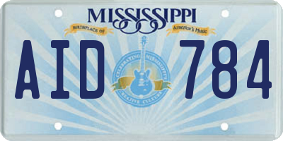 MS license plate AID784