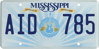 MS license plate AID785