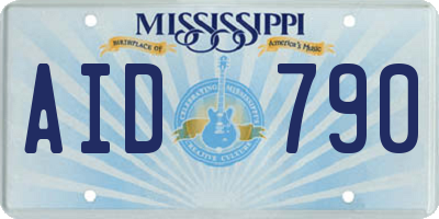 MS license plate AID790