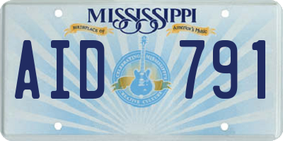 MS license plate AID791
