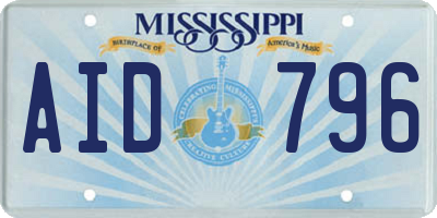 MS license plate AID796