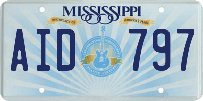 MS license plate AID797