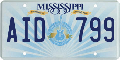 MS license plate AID799
