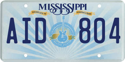 MS license plate AID804
