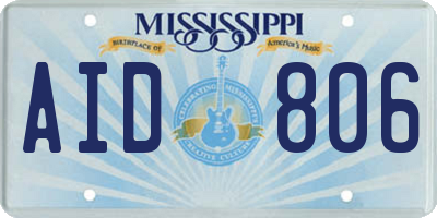 MS license plate AID806