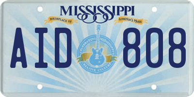 MS license plate AID808