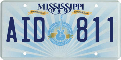 MS license plate AID811