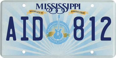 MS license plate AID812