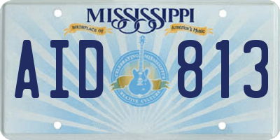 MS license plate AID813