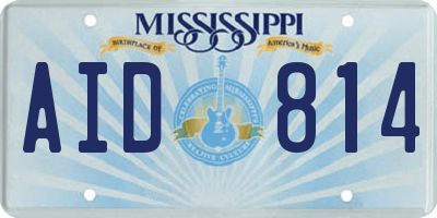 MS license plate AID814