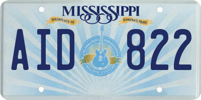 MS license plate AID822
