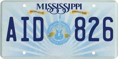 MS license plate AID826