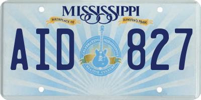 MS license plate AID827