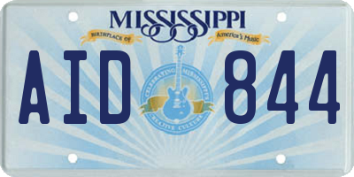 MS license plate AID844