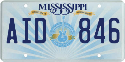 MS license plate AID846