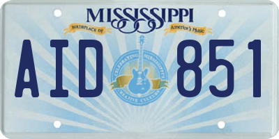MS license plate AID851