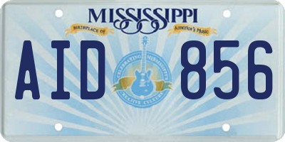 MS license plate AID856