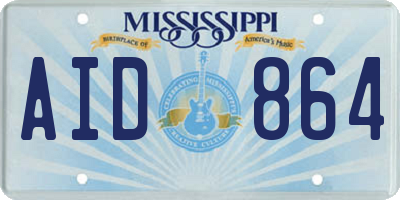 MS license plate AID864