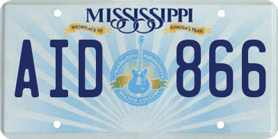MS license plate AID866