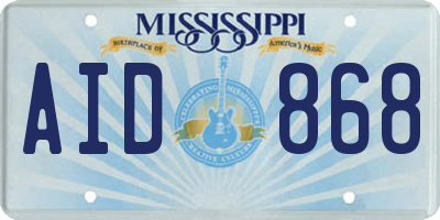 MS license plate AID868