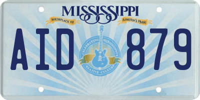 MS license plate AID879